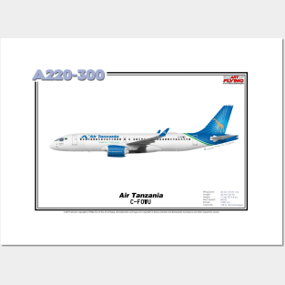 Airbus A220-300 - Air Tanzania (Art Print) Posters and Art